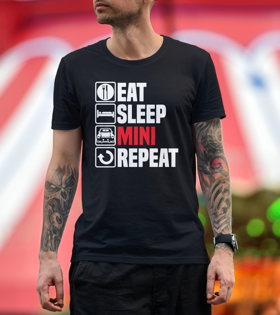 Eat Sleep Mini Car Repeat Iconic Cycle T-Shirt
