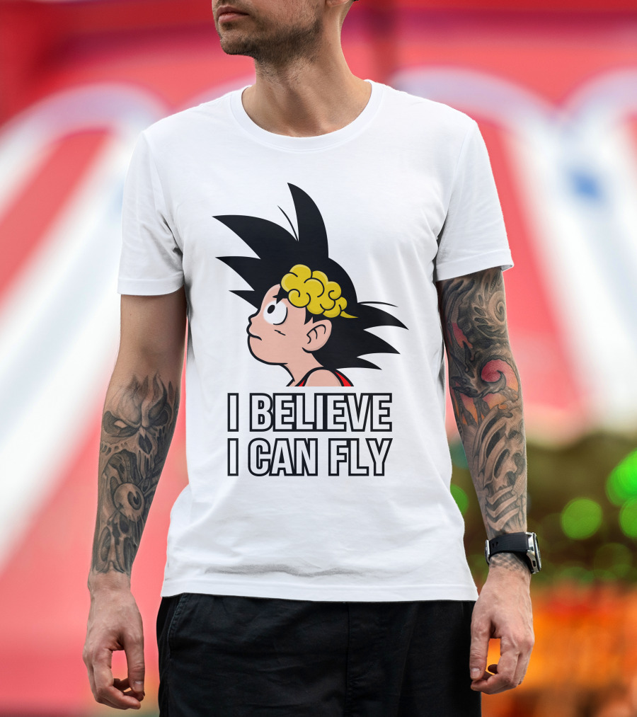 I Believe I Can Fly Retro Anime Character T-Shirt
