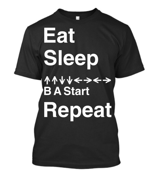 Eat Sleep Konami Code Repeat T-Shirt