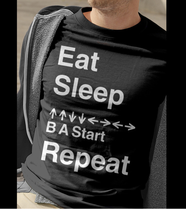 Eat Sleep Konami Code Repeat T-Shirt