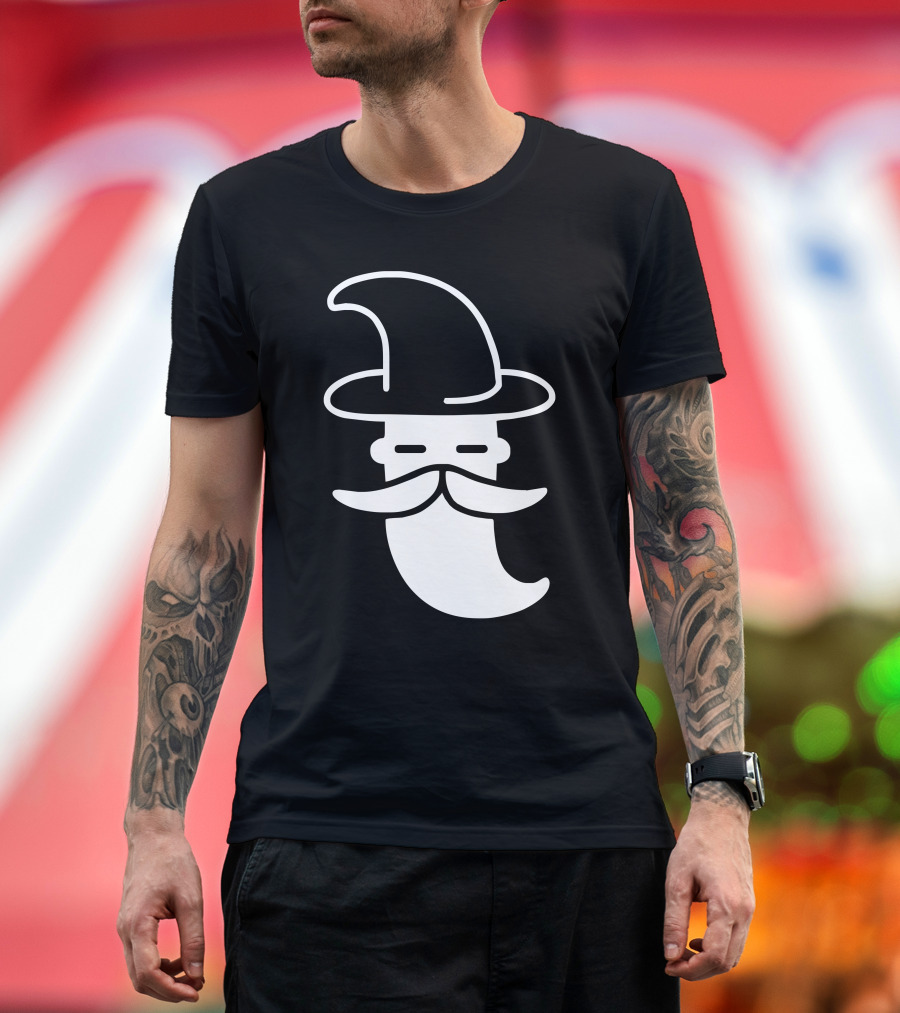 Minimal Wizard Hat and Mustache T-Shirt