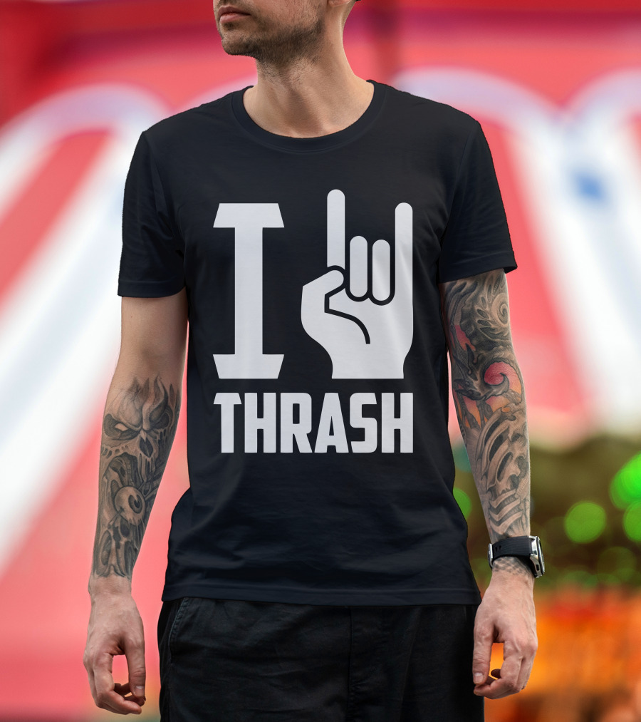 I Love Thrash Hand Horns Rock T-Shirt