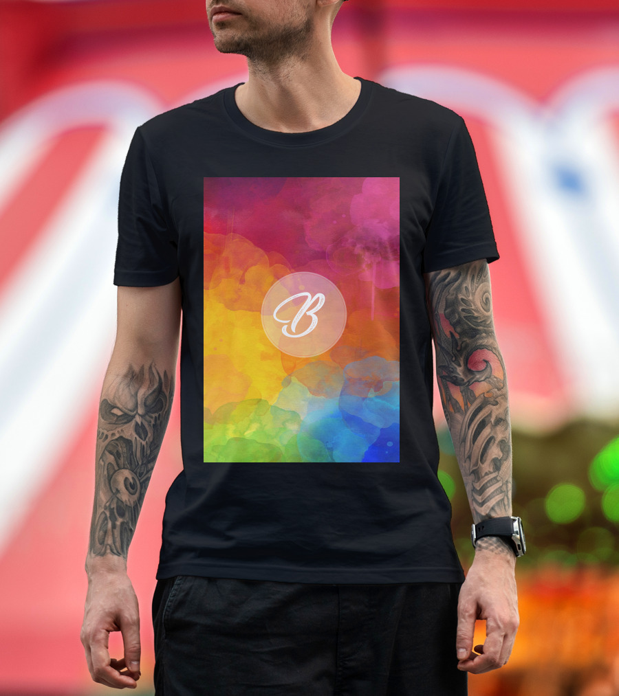 B Colorful Watercolor Background T-Shirt