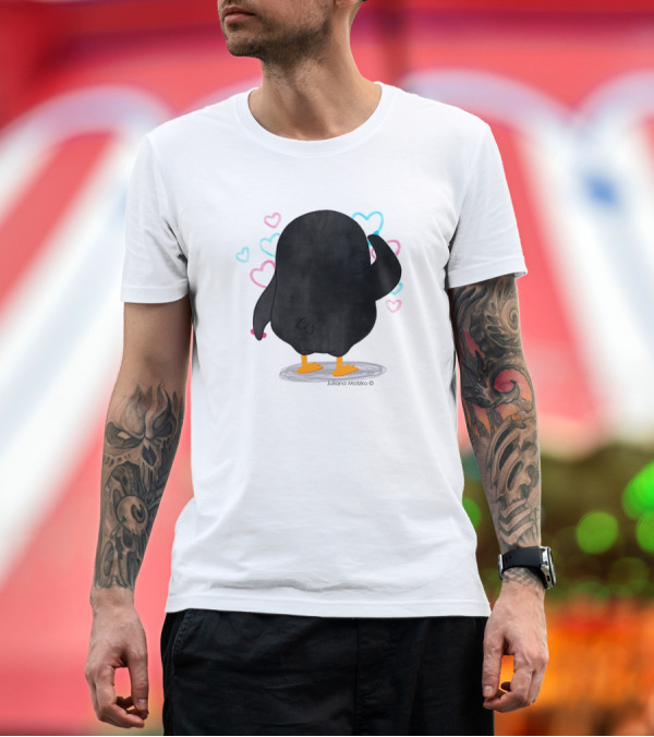 Premium T-Shirt: Drawing With Love Juliana Motzko Penguin Hearts T-Shirt Drawing With Love Juliana Motzko Penguin Hearts T-Shirt
