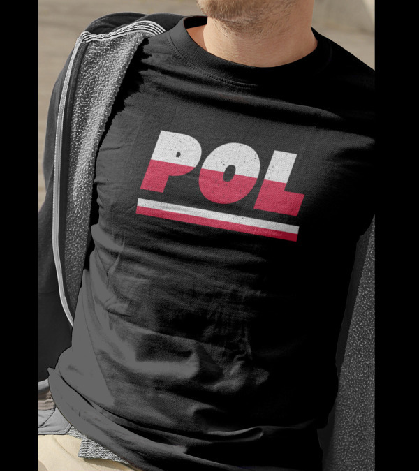 POL Poland Polish ISO Code 3166 Red White Design With Stripes T-Shirt