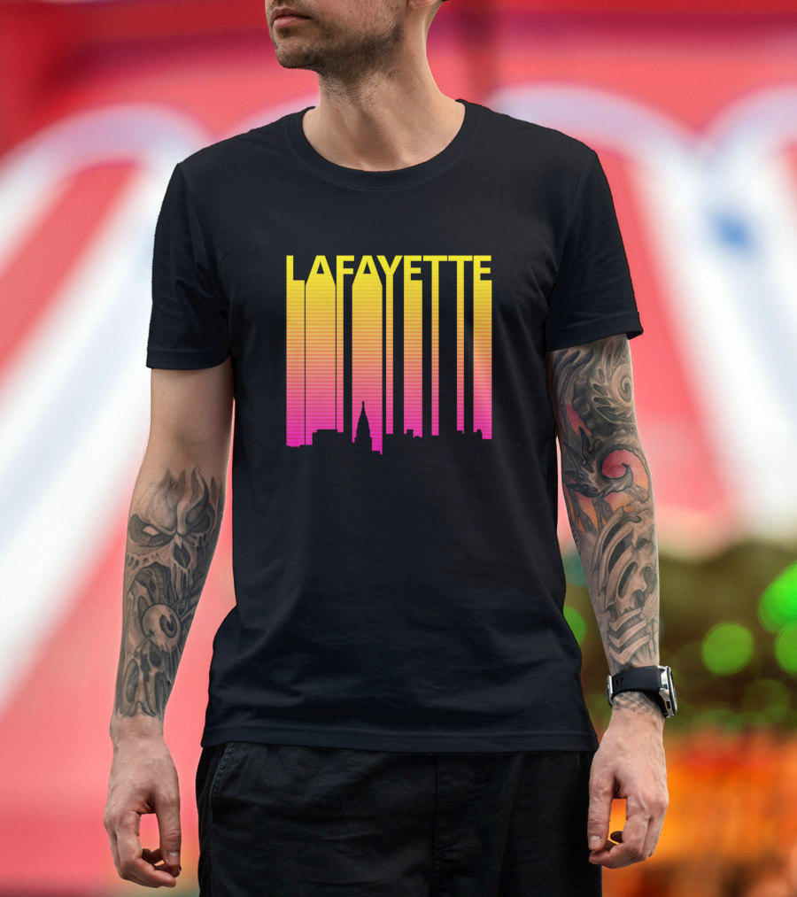 Lafayette Retro 1980s Skyline Gradient T-Shirt