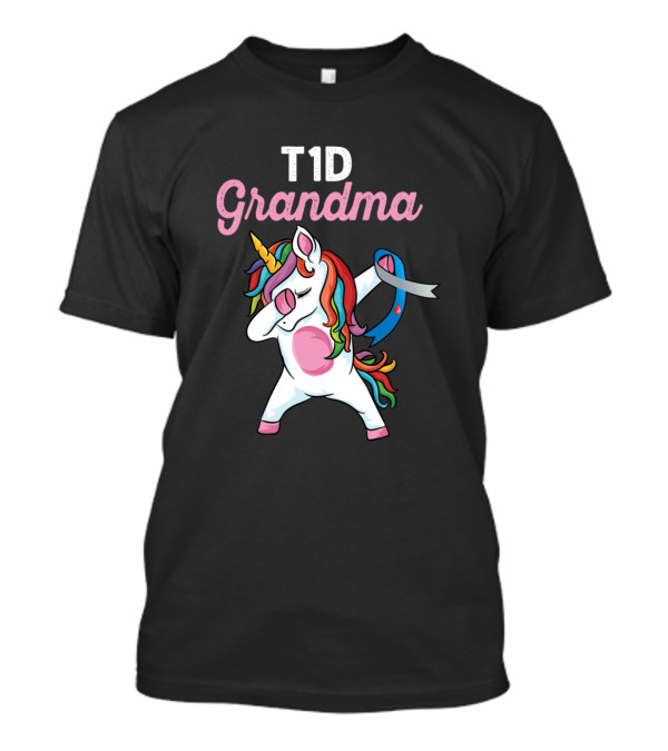 T1D Grandma Dabbing Unicorn Diabetes Awareness T-Shirt