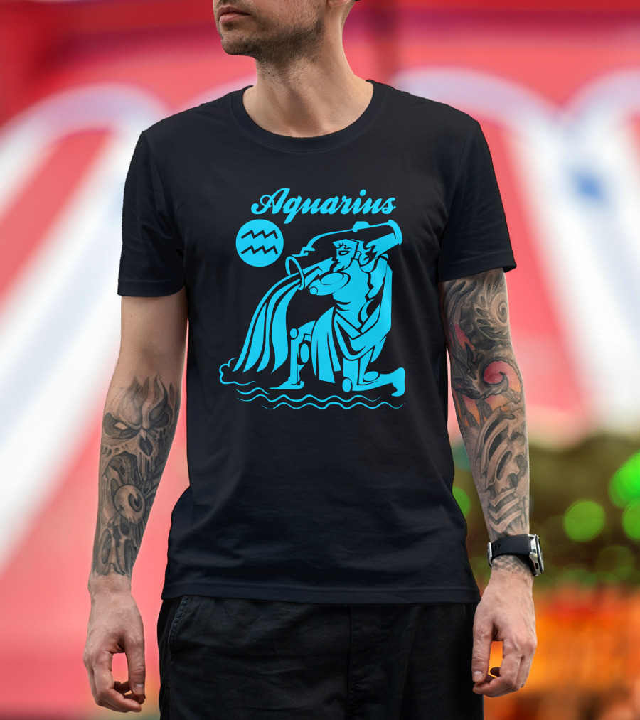 Aquarius Water Bearer Zodiac Symbol Iconography T-Shirt
