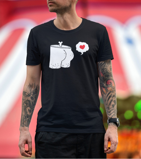 Premium T-Shirt: Butt Lovin Cartoon Meat Can with Heart Balloon T-Shirt Butt Lovin Cartoon Meat Can with Heart Balloon T-Shirt