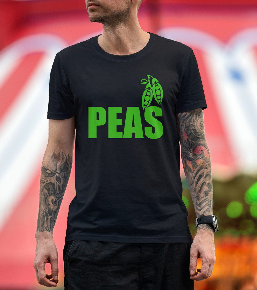 Give Peas a Chance Pun with Green Peapod T-Shirt