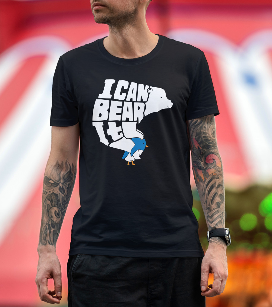I Can Bear It Polar Bear With Bird Image T-Shirt