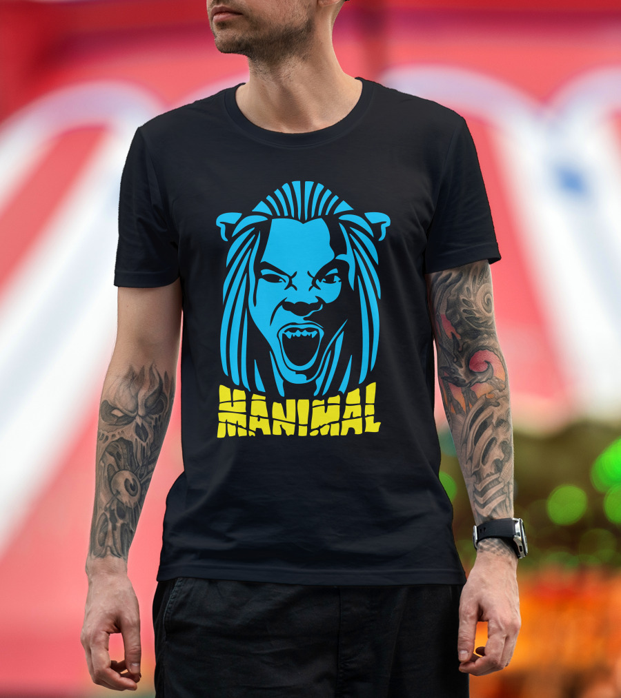Manimal Blue Lion Head T-Shirt