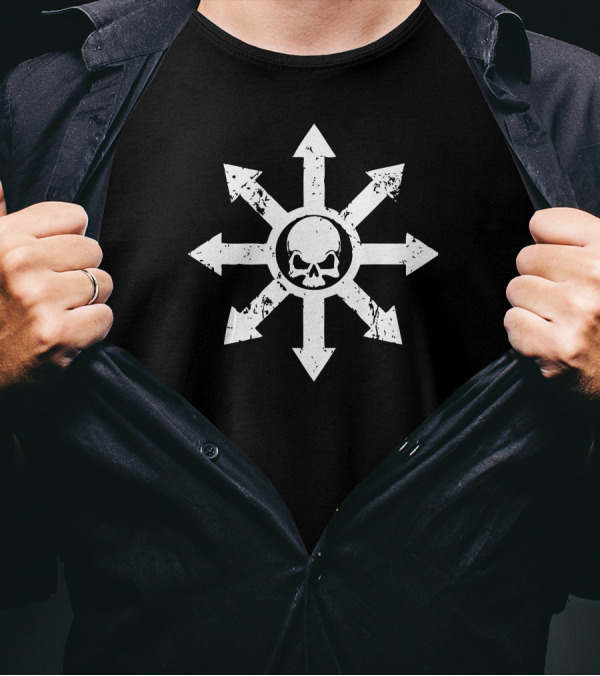 Chaos Symbol Skull Emblem Mark Of Chaos T-Shirt