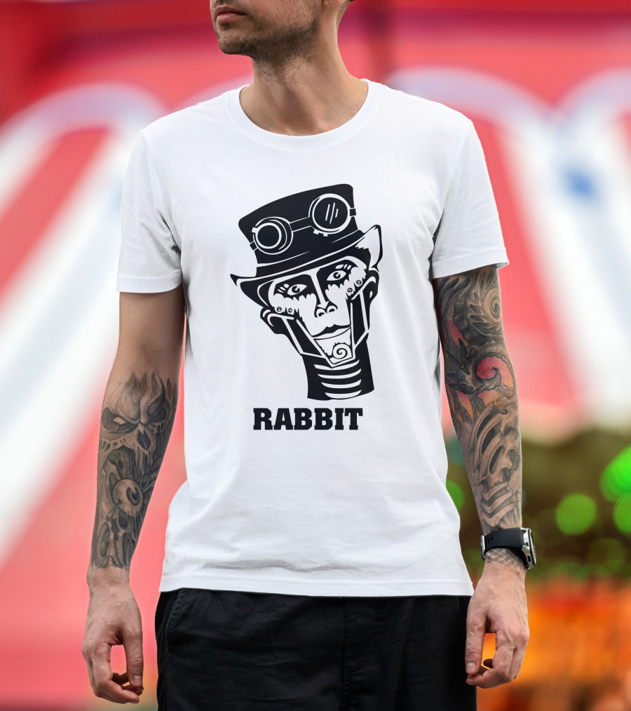 Rabbit Steampunk Man Logo Goggles T-Shirt
