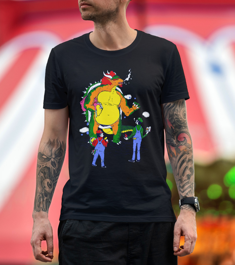 Super Plumbers Bowser Showdown Heroic Classic Characters T-Shirt