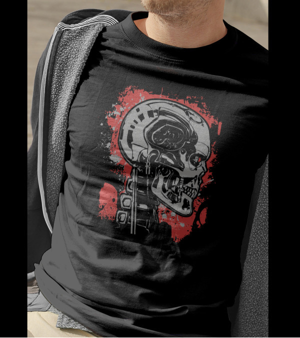 T2 Endoskeleton Terminator Red Splatter T-Shirt