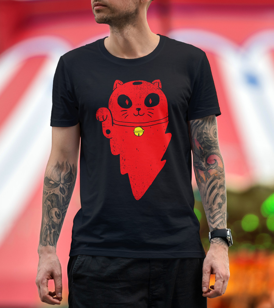 Thunder Cat Red Maneki-Neko Charm T-Shirt