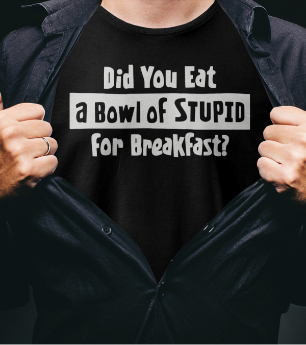 Did You Eat A Bowl Of Stupid For Breakfast? T-Shirt