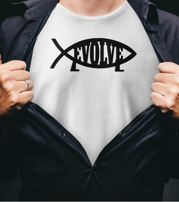 Evolve Darwin Fish Symbol Evolution Science Atheism T-Shirt