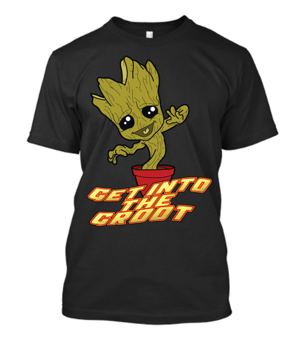 Get Into The Groot Guardians Of The Galaxy Cartoon Character Pot T-Shirt