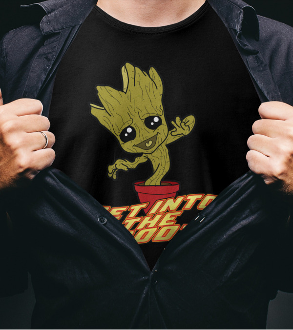 Get Into The Groot Guardians Of The Galaxy Cartoon Character Pot T-Shirt