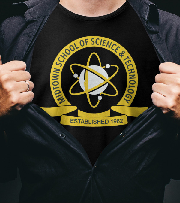 Midtown School Of Science And Technology Established 1962 Logo Atom T-Shirt