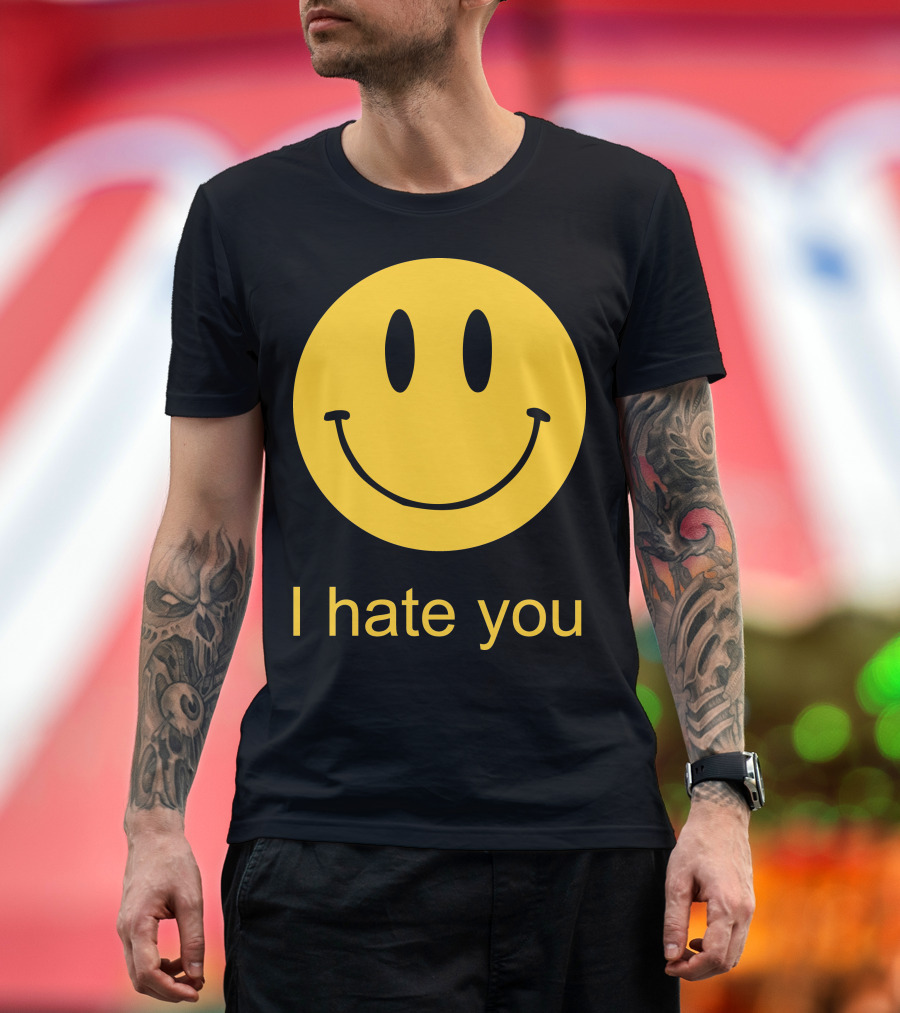 I Hate You Yellow Smiley Face T-Shirt