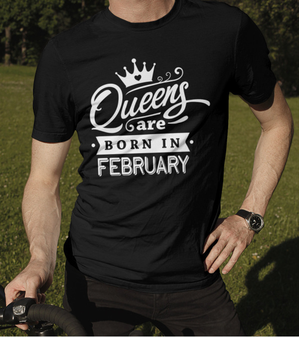 Queens Are Born In February Crown T-Shirt