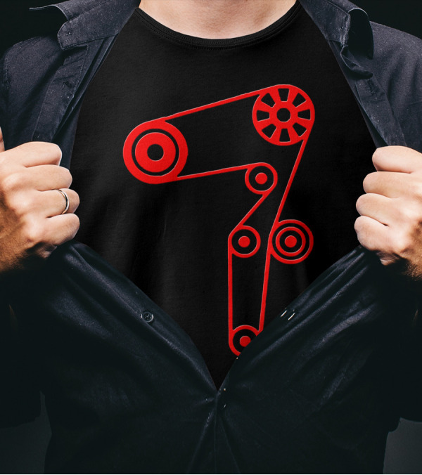 Strap Of The Distribution Of The Engine Belt Diagram T-Shirt