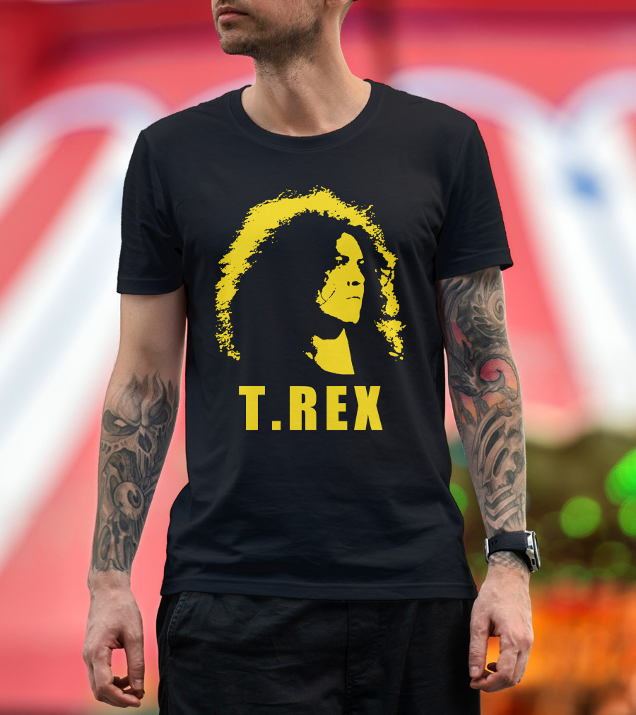 T. Rex Mark Bolan Glam Rock Legend Iconic Yellow T-Shirt