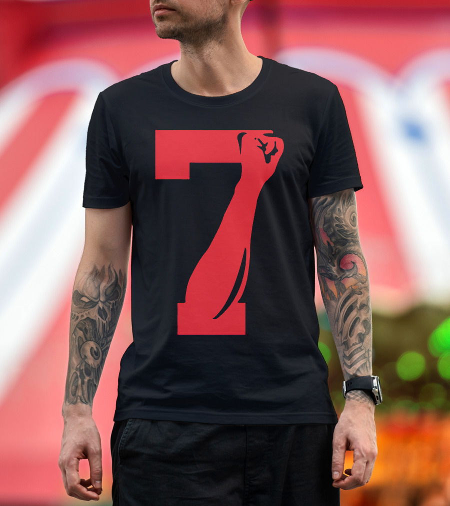 Colin Kaepernick Number 7 Red Raised Fist T-Shirt