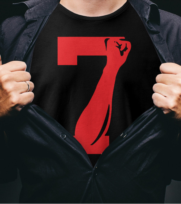 Colin Kaepernick Number 7 Red Raised Fist T-Shirt