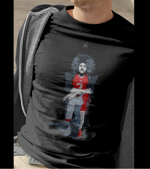Colin Kaepernick Stand With Kaepernick Kneeling Red Jersey Number Seven T-Shirt