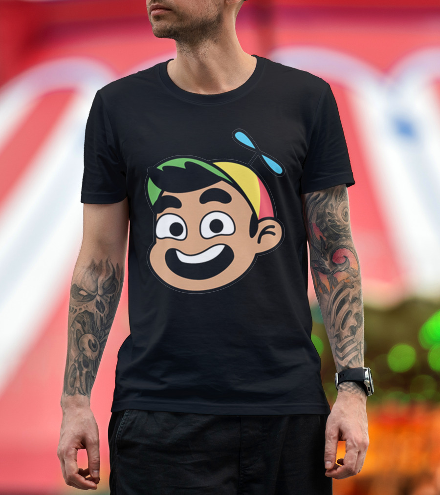 Gamer Guava Cartoon Propeller Hat Face T-Shirt