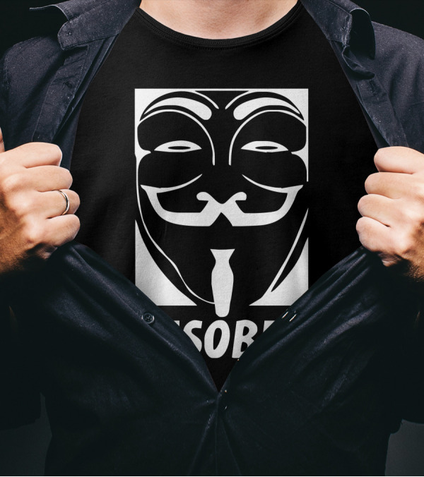 Disobey Guy Fawkes Mask Anonymous Anon Vendetta T-Shirt