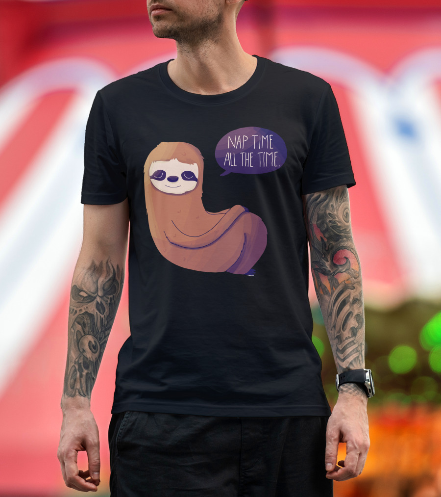 Sloth Nap Time All The Time T-Shirt