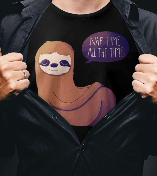 Sloth Nap Time All The Time T-Shirt