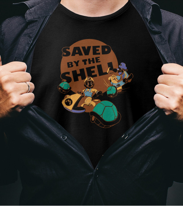 Mario Kart Inspired Humor: Saved By The Shell Koopa Kart Racing T-Shirt