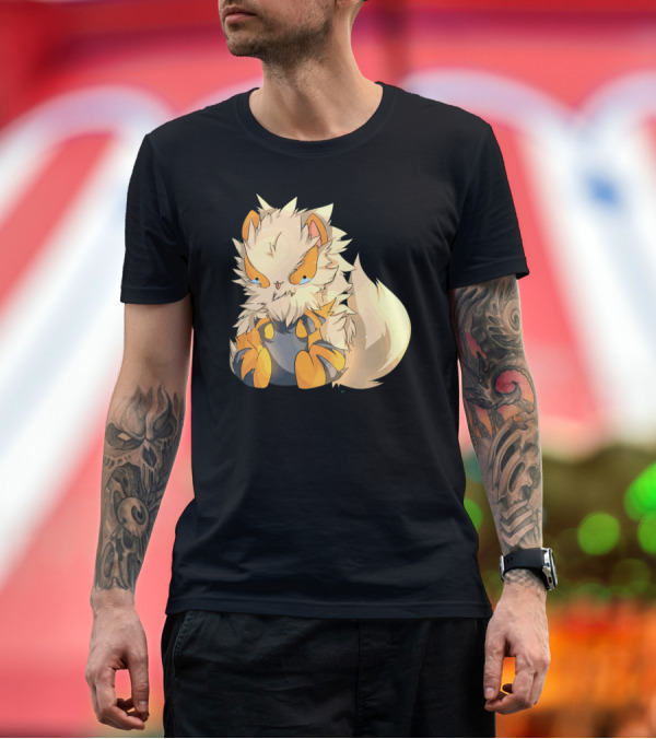 Premium T-Shirt: Arcanine Cute Chibi Style Pokémon Character T-Shirt Arcanine Cute Chibi Style Pokémon Character T-Shirt