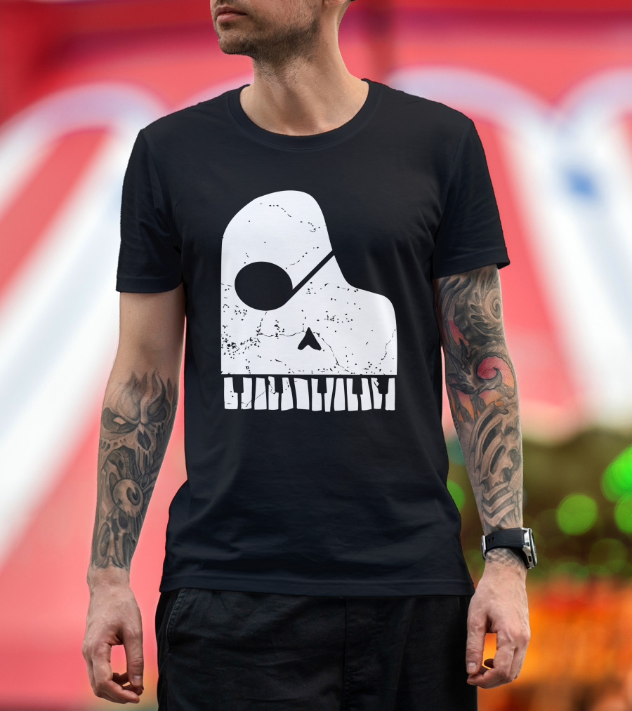 Classic Pirate Piano Skull T-Shirt