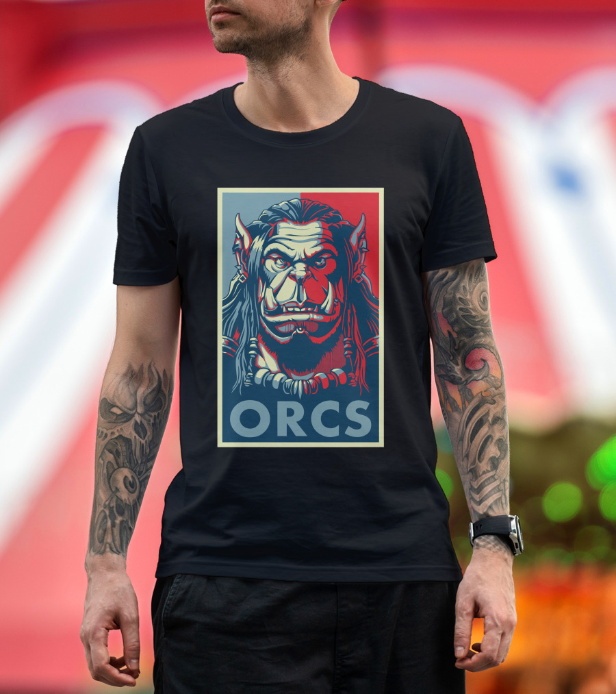 ORCS Poster Bold Statement Red Blue Background T-Shirt