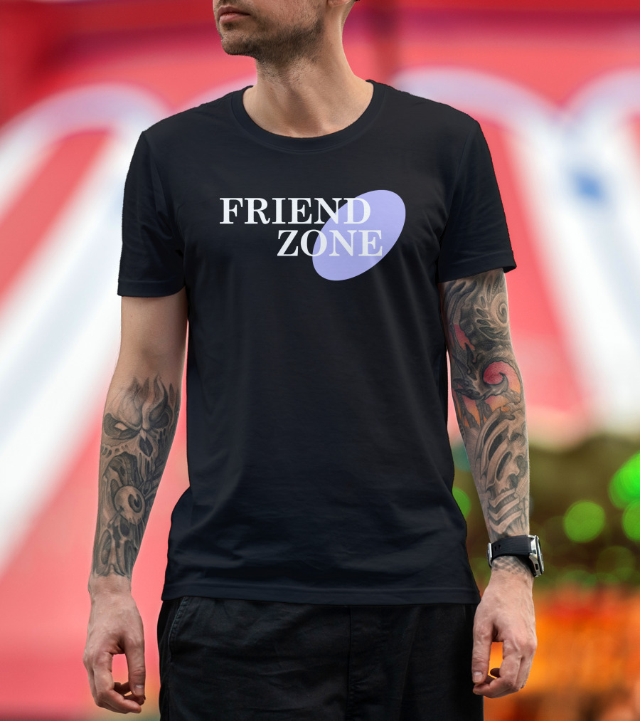 Friend Zone White Text on Black with Light Purple Accent T-Shirt