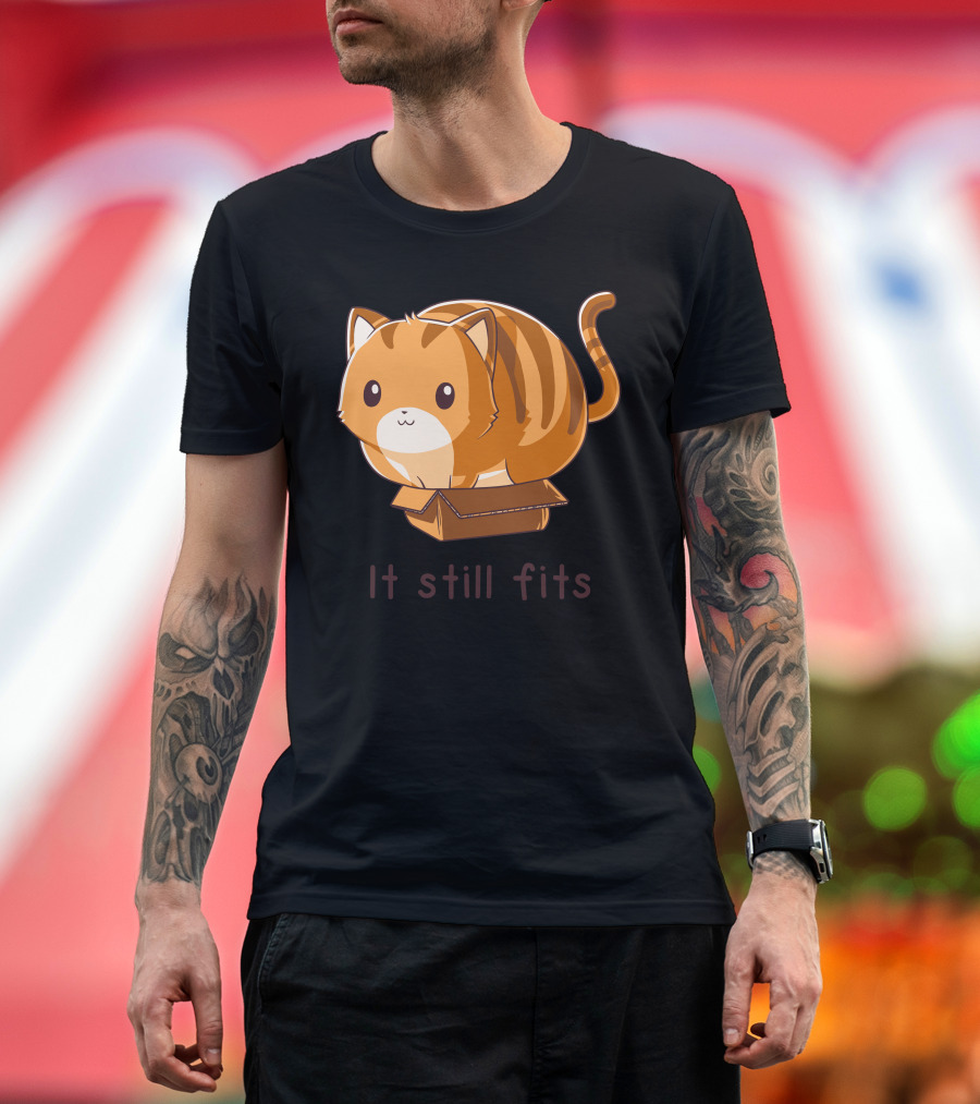 It Still Fits Cute Cat in Box T-Shirt