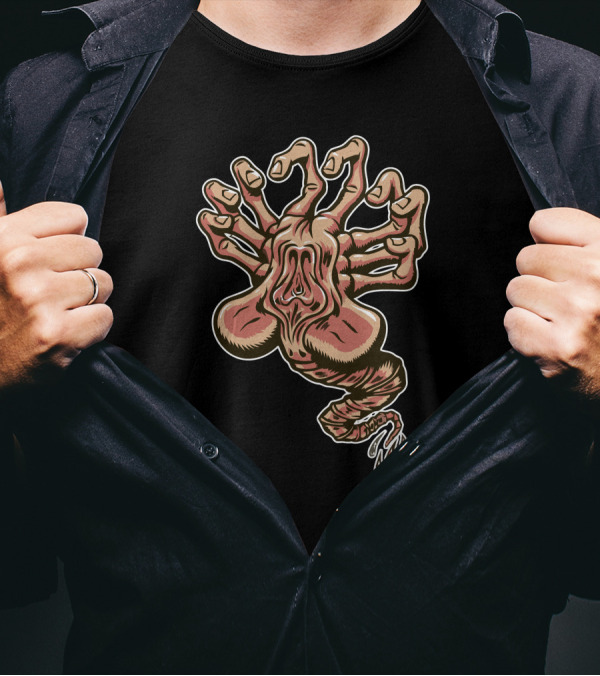 In Space No One Can Hear You Scream Alien Creature Hand T-Shirt