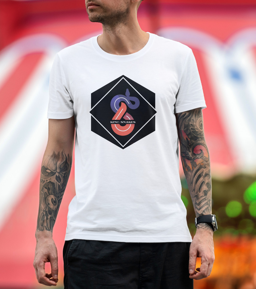 King Snakes Hexagonal Interlocking Red and Purple Snake T-Shirt
