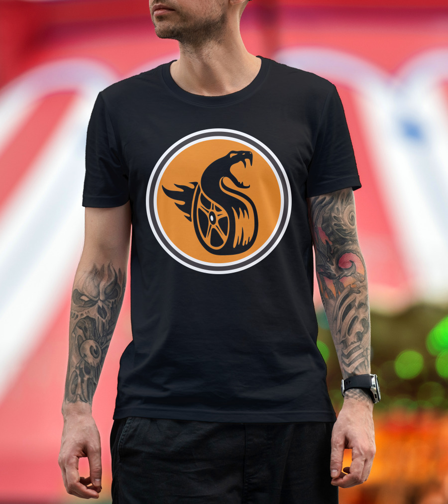 Turbo Snake Flaming Tire Badge T-Shirt