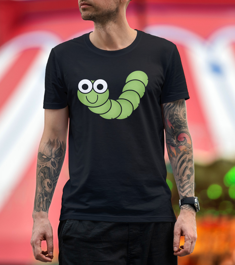 Happy Green Caterpillar Smile T-Shirt