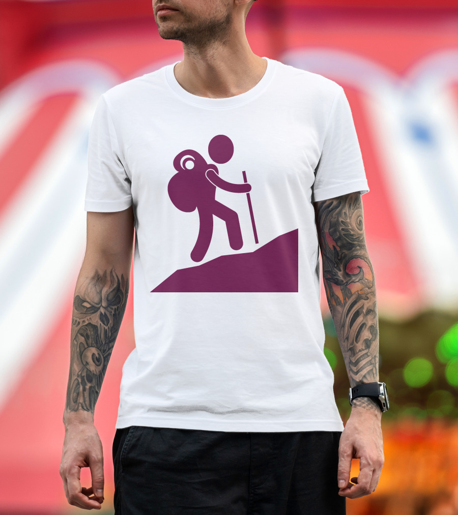 Kids Advent Hiking Backpack Stick Figure Hill T-Shirt