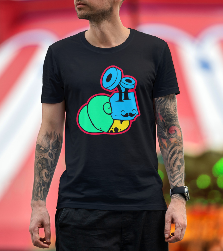 Lord Snail Mustache Cartoon Bright Colors T-Shirt