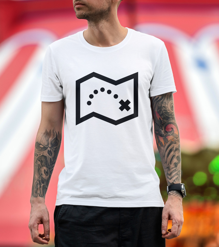 Way Marks Map with Route and Destination X T-Shirt